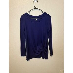 Womens Long Sleeve Top w/ Knot Front Detail - Casual Elegant